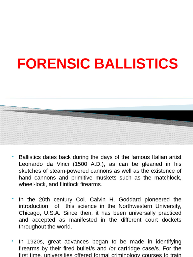 Forensic Ballistics Overview and Techniques | PDF | Gun Barrel ...