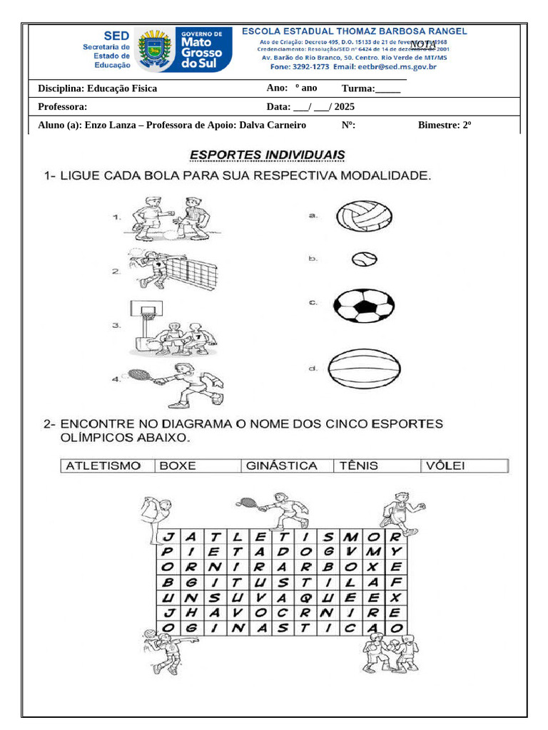 Atividades Adaptadas RA Educação Fisica | PDF