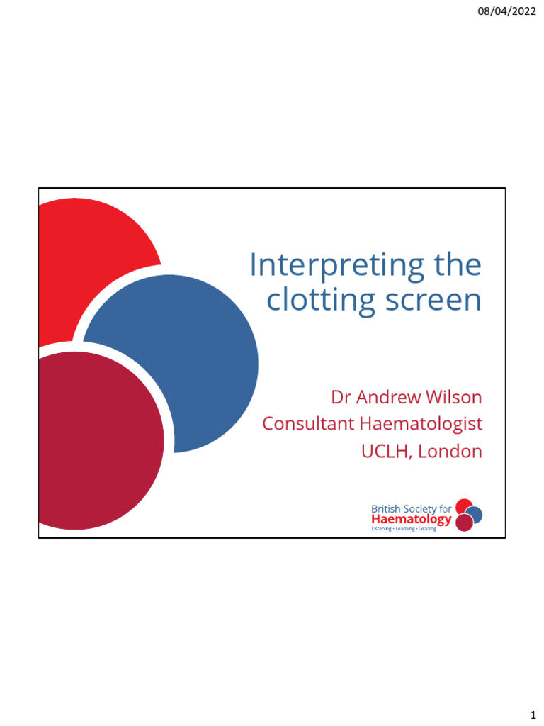 Clotting Screen Interpretation Guide | PDF | Coagulation | Bleeding