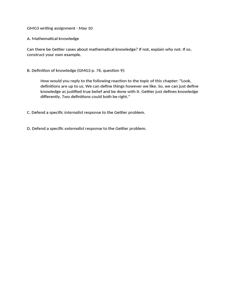 3a - GMG3 - Writing Assignment | PDF