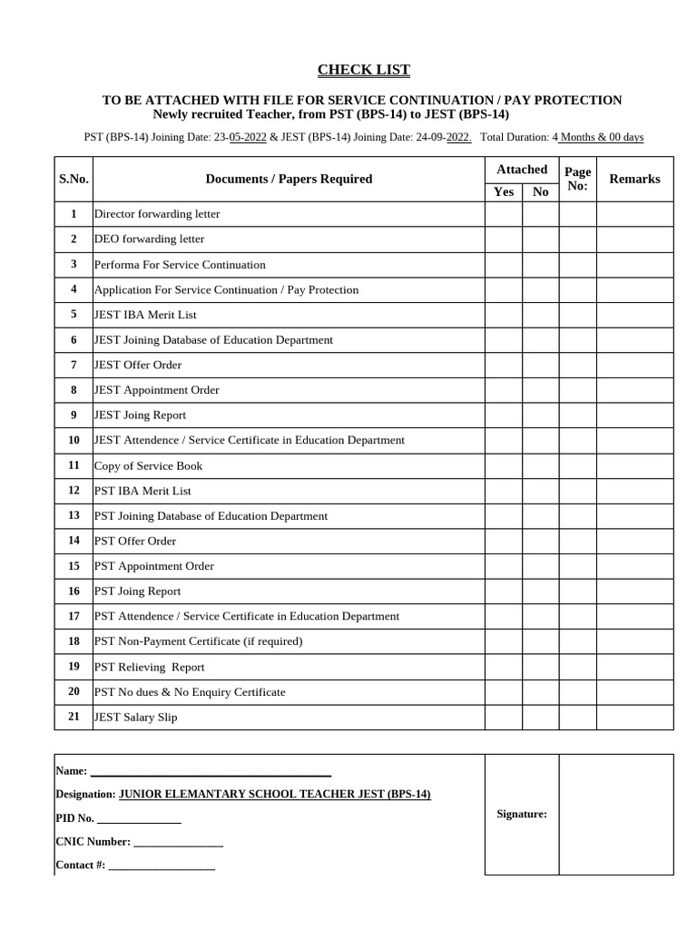 Pay Protection Application Checklist | PDF