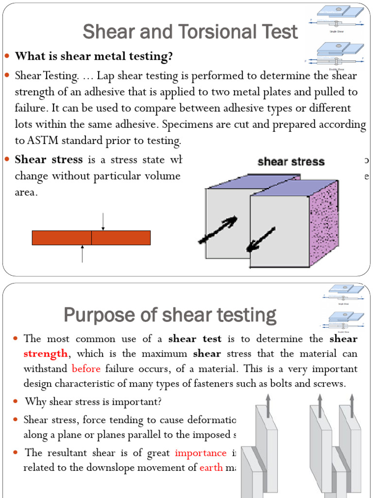 Shear and Torsional Testing Overview | PDF | Stress (Mechanics ...