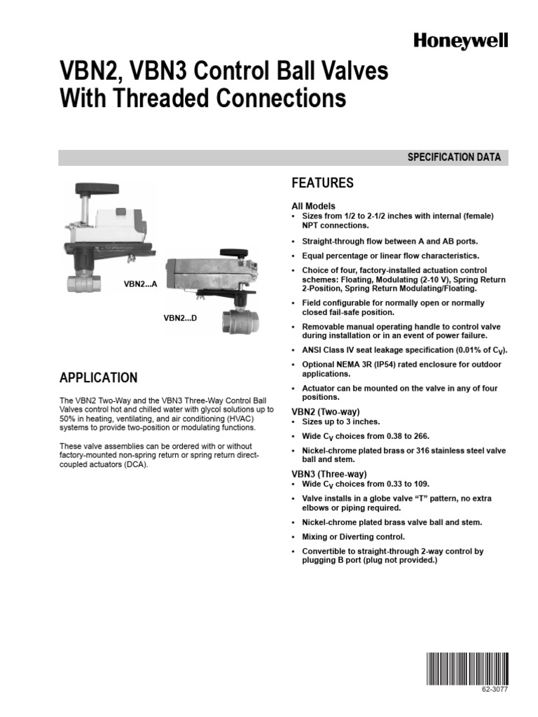 VBN2, VBN3 Specification | PDF | Valve | Equipment