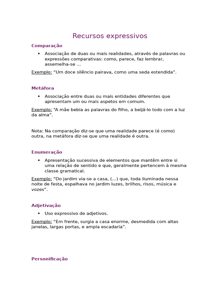 Recursos Expressivos | PDF | Metáfora
