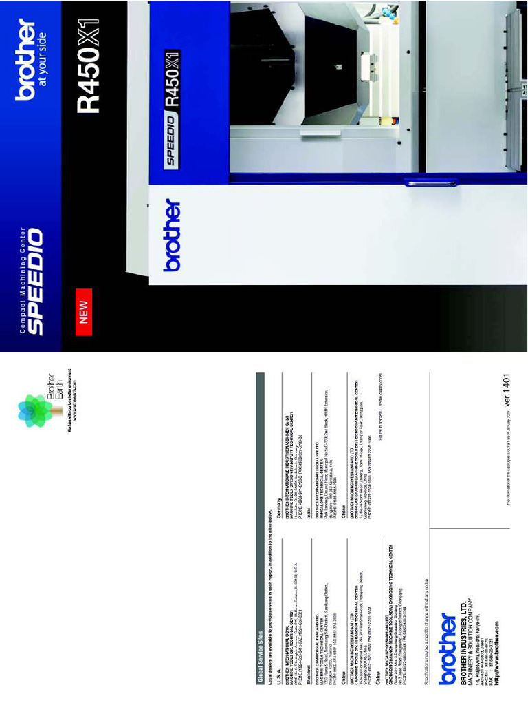 Brother Speedio R450X1 Specifications | PDF | Mechanical Engineering ...