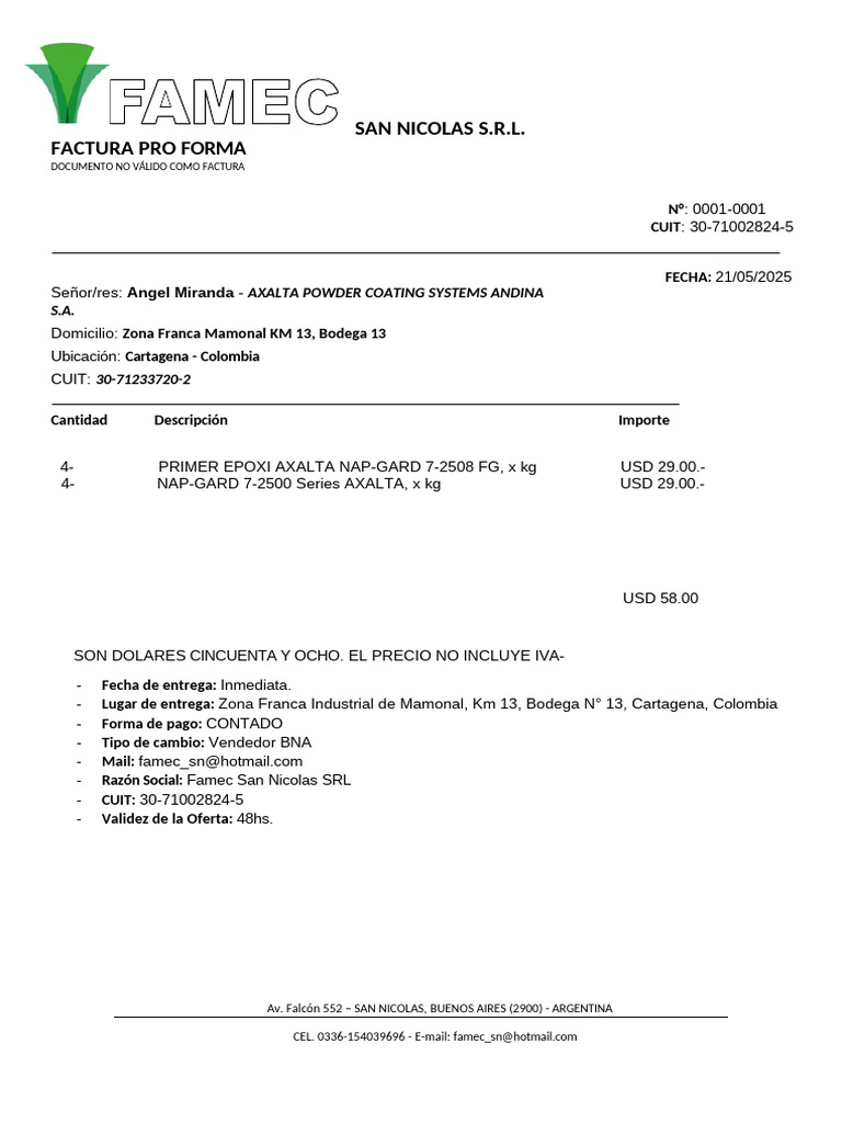 Factura Pro Forma | PDF