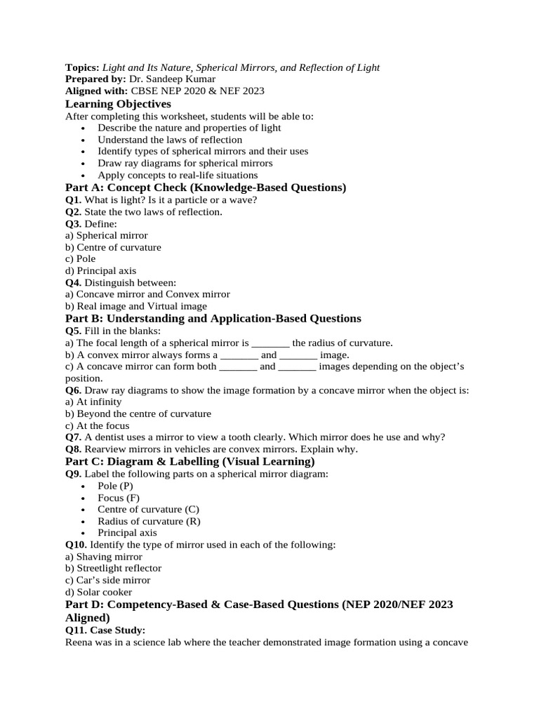 CLASS 10 PHYSICS LIGHT EXERCISE SOLUTIONS visual data 3