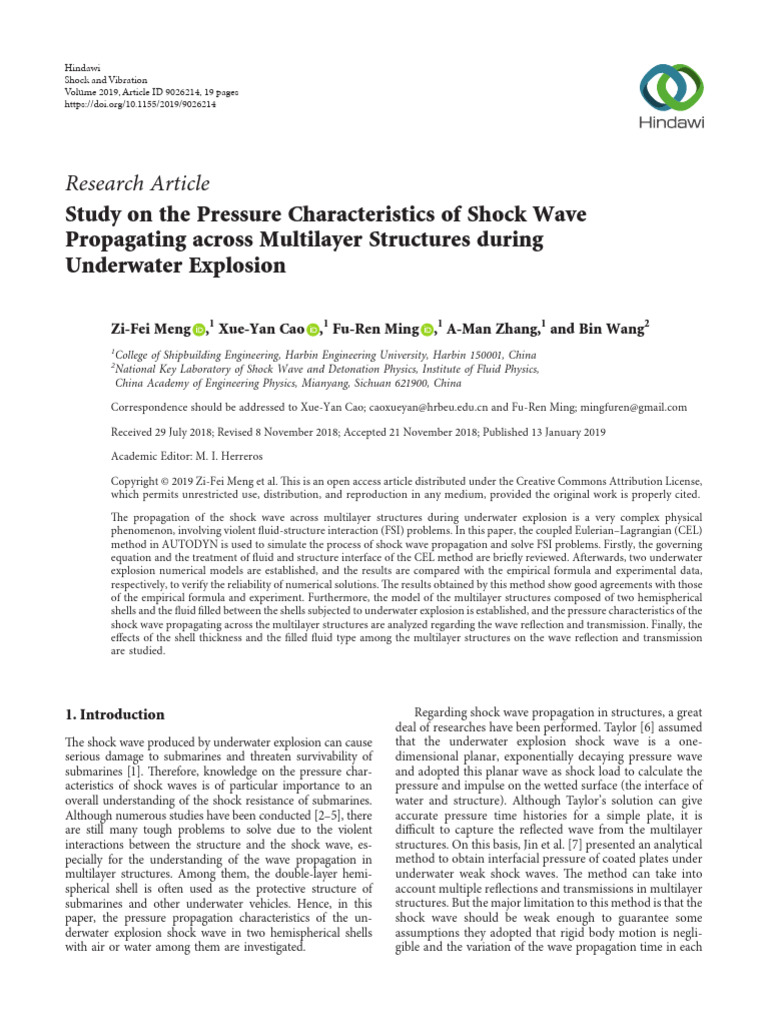 Study On The Pressure Characteristics of Shock WavePropagating | PDF ...