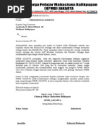 Surat audiensi ke bupati