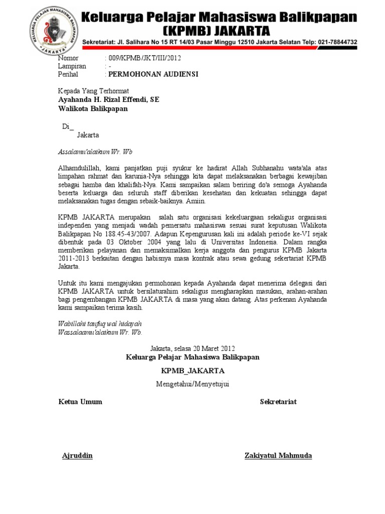 Permohonan Audiensi Pdf