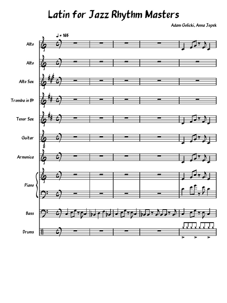 Latin For Jazz Rhythm Masters-AKT-Partytura I Partie | PDF | Jazz ...