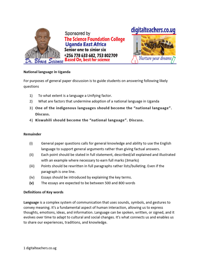 Language Unity Challenges in Uganda | PDF | Swahili Language | Uganda