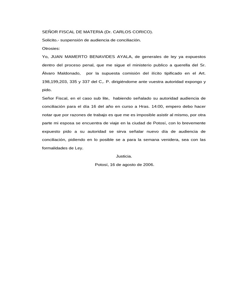 Solicitudes de suspensión de audiencias | PDF | Justicia | Crimen y ...