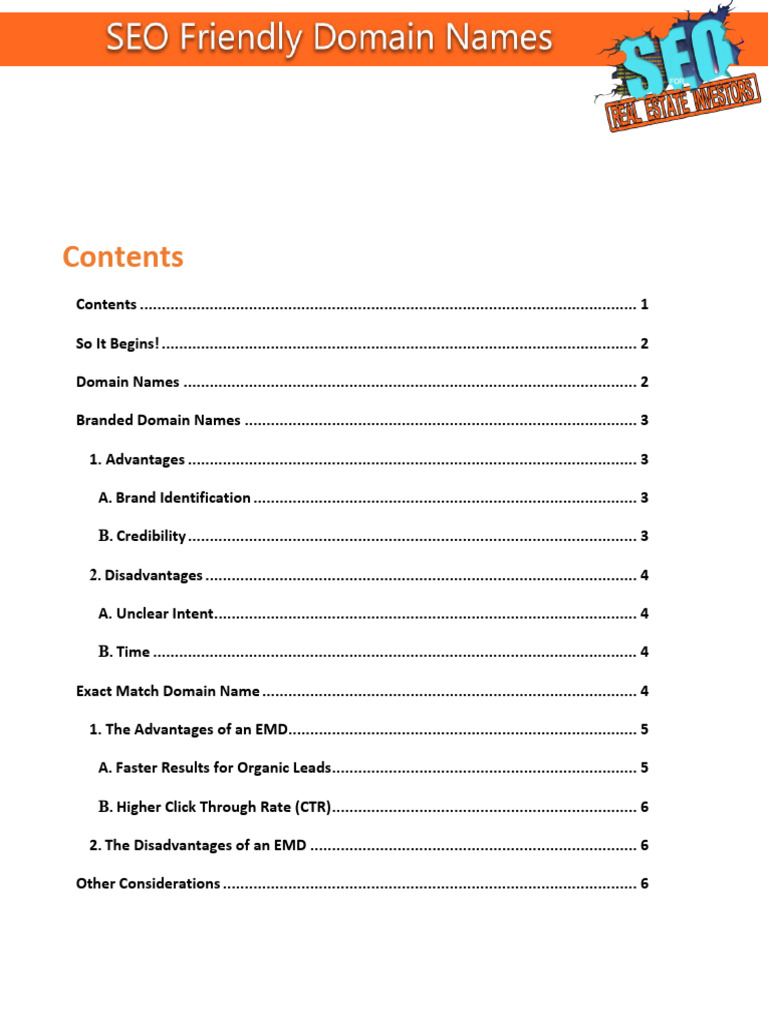 Choosing an Effective Domain Name | PDF | Search Engine Optimization ...