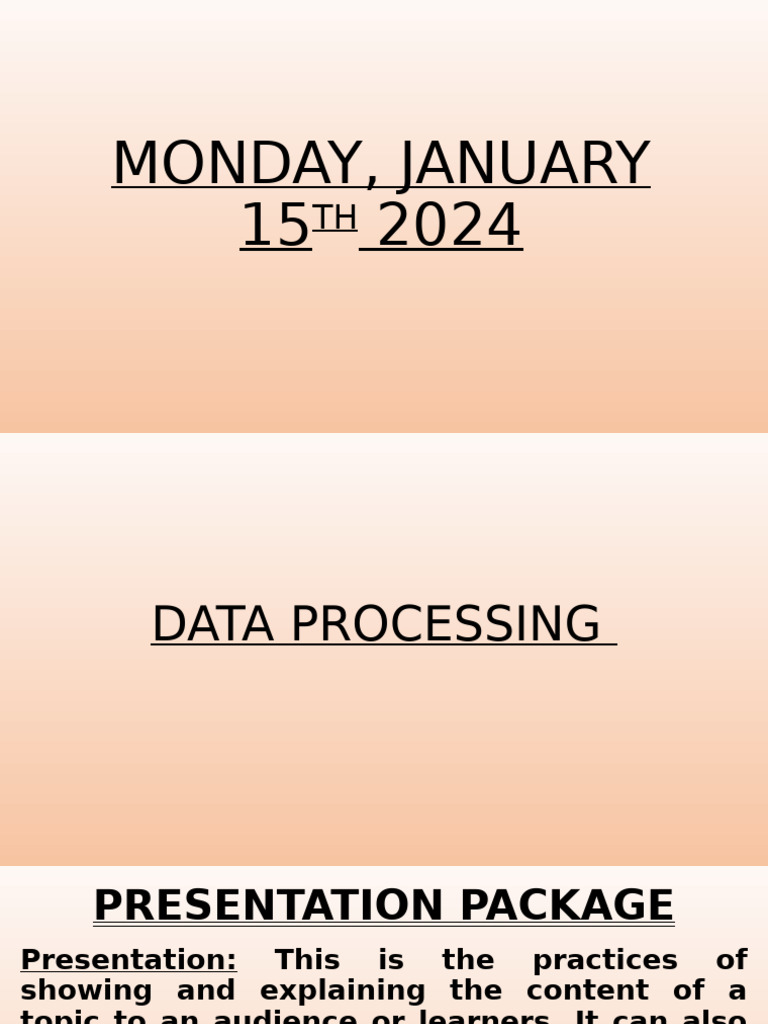 Overview of Presentation Packages | PDF | Microsoft Power Point | Software