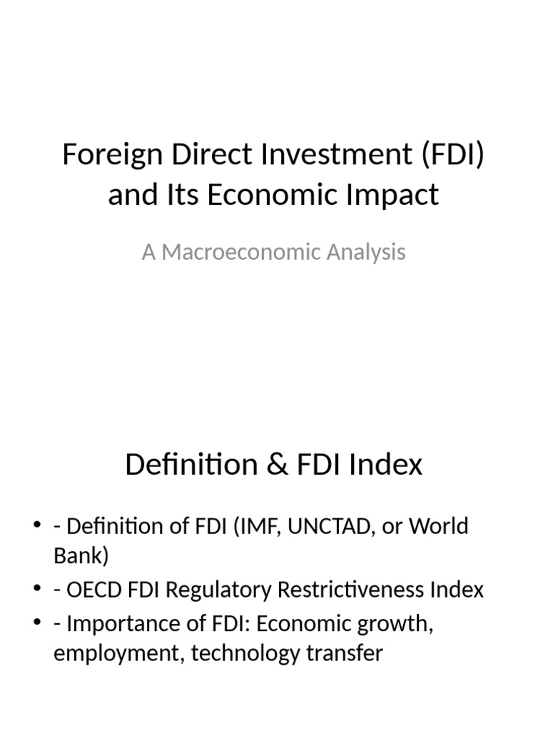 FDI Impact on India's Economy: Analysis | PDF