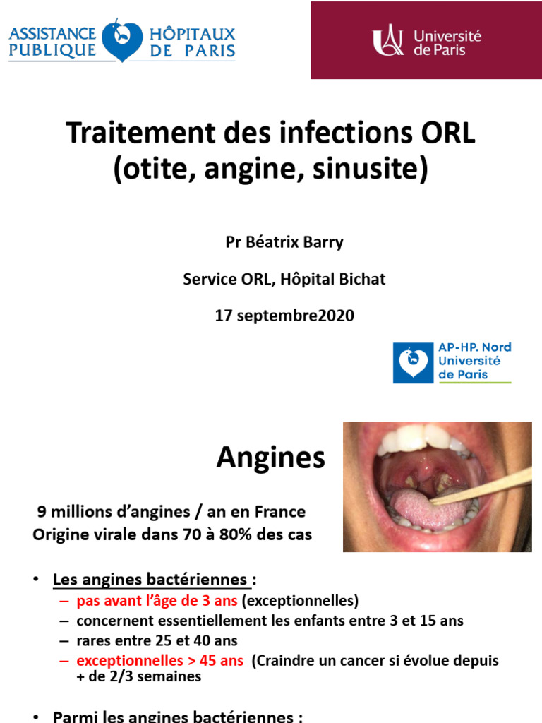 Infections ORL : Angines et Sinusites | PDF | Maladies et troubles ...