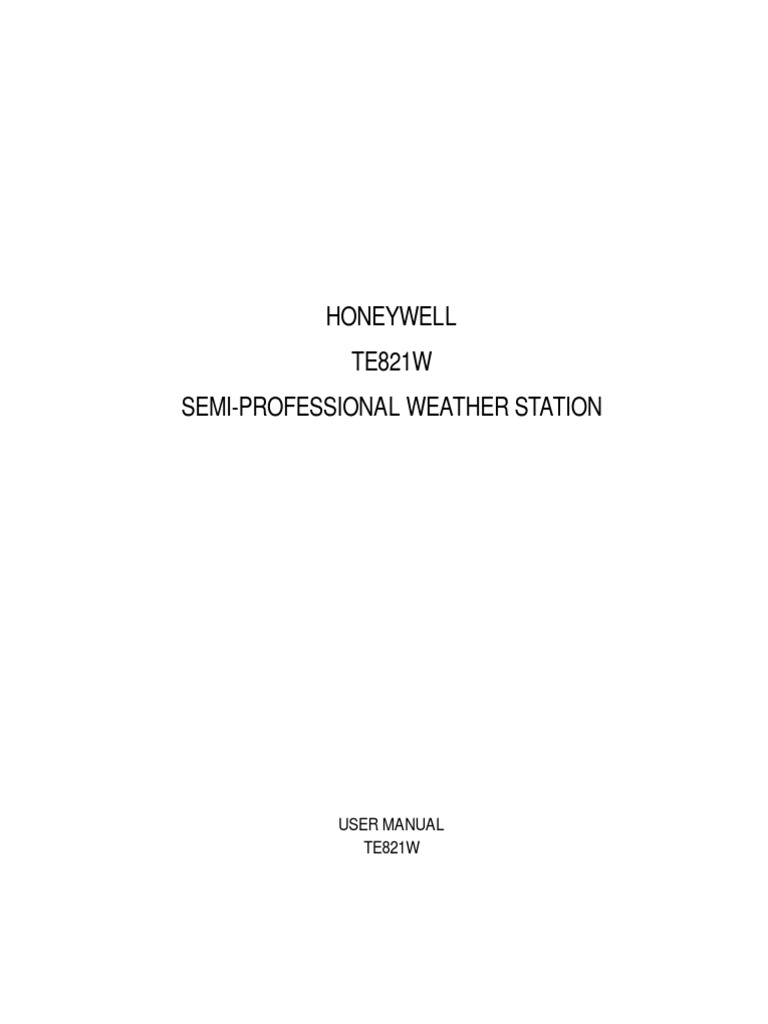 Honeywell Weather Station PDF Atmospheric Pressure Sea Level