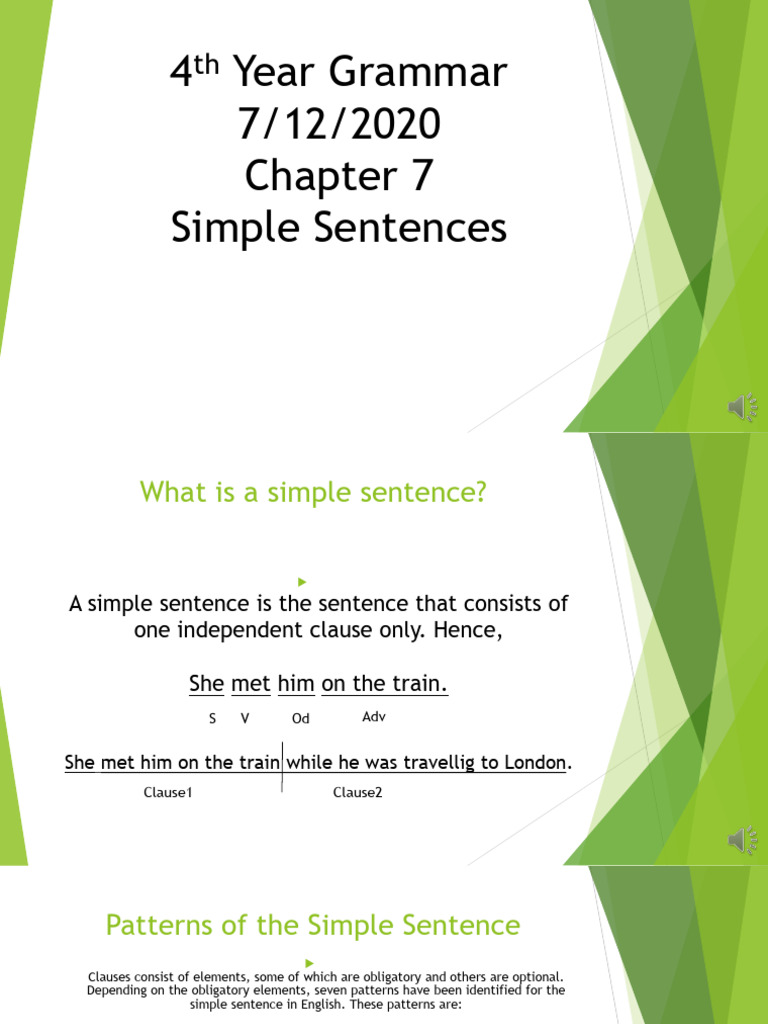 Simple Sentence Patterns Explained | PDF | Grammatical Number | Verb