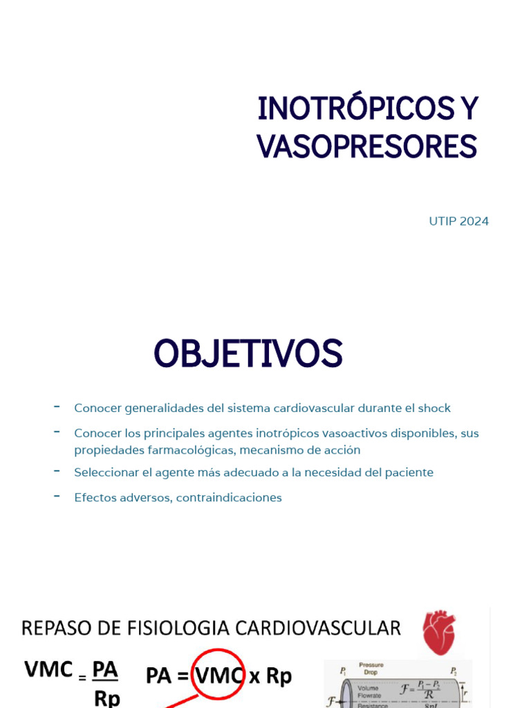 Inotrópicos y Vasopresores en Shock | PDF | Corazón | Artería