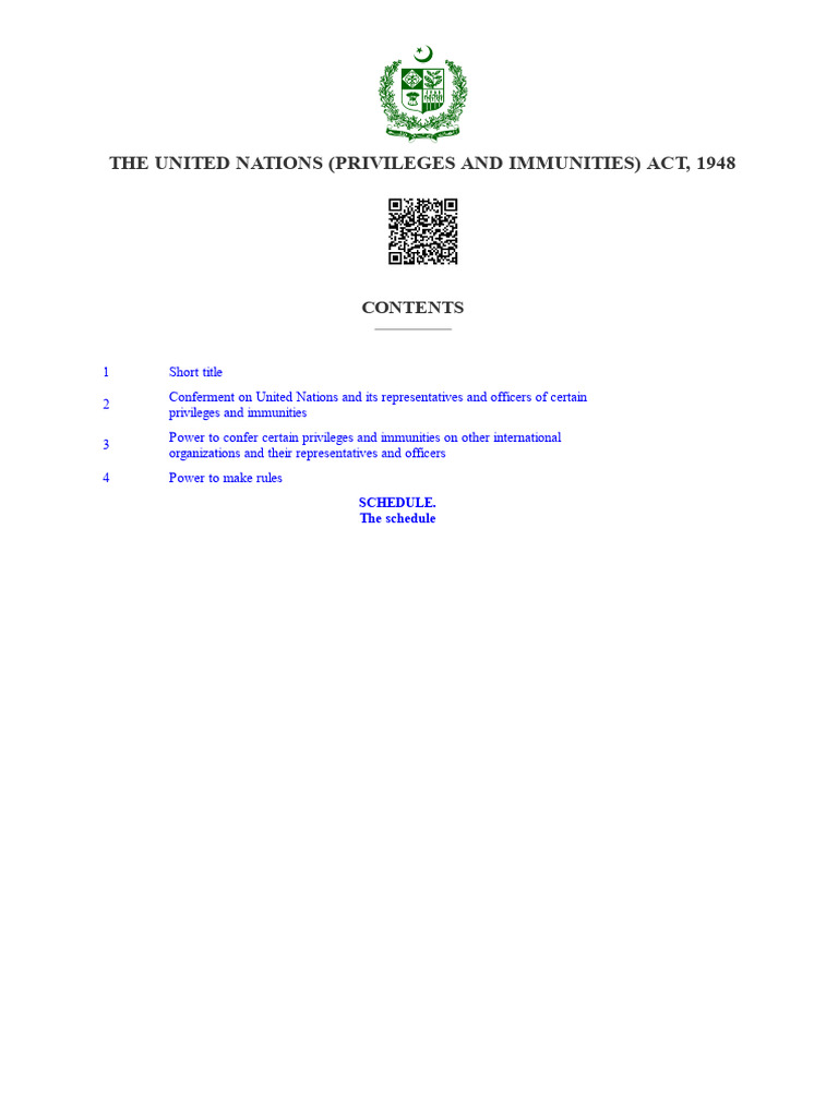 UN Privileges and Immunities Act 1948 | PDF | Tax Exemption | Taxes