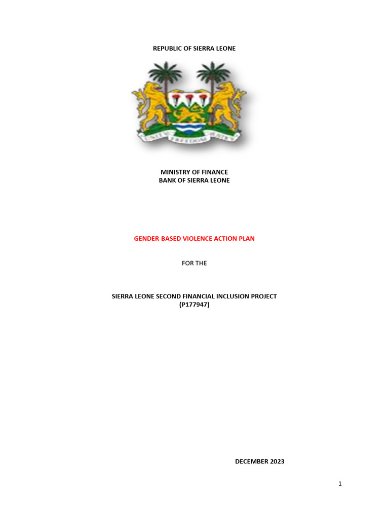Republic Of Sierra Leone Gender Based Violence Action Plan PDF 