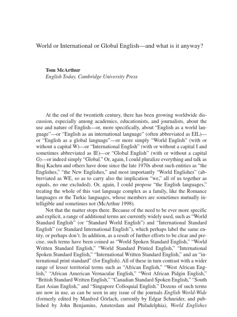 Understanding World Englishes Today | PDF | English Language | Languages