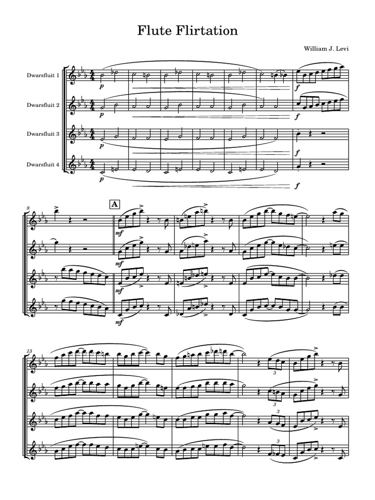 Flute Flirtation-Partituur - en - Partijen | PDF