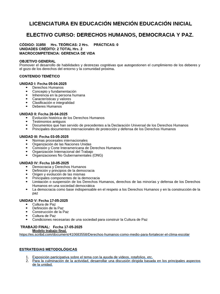 Derechos Humanos y Democracia en Educación | PDF | Derechos humanos ...