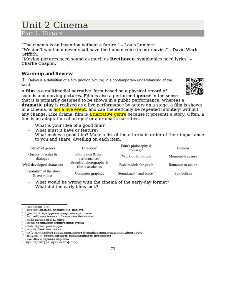 New Unit 2 Cinema QR Plus | PDF | Movie Theater