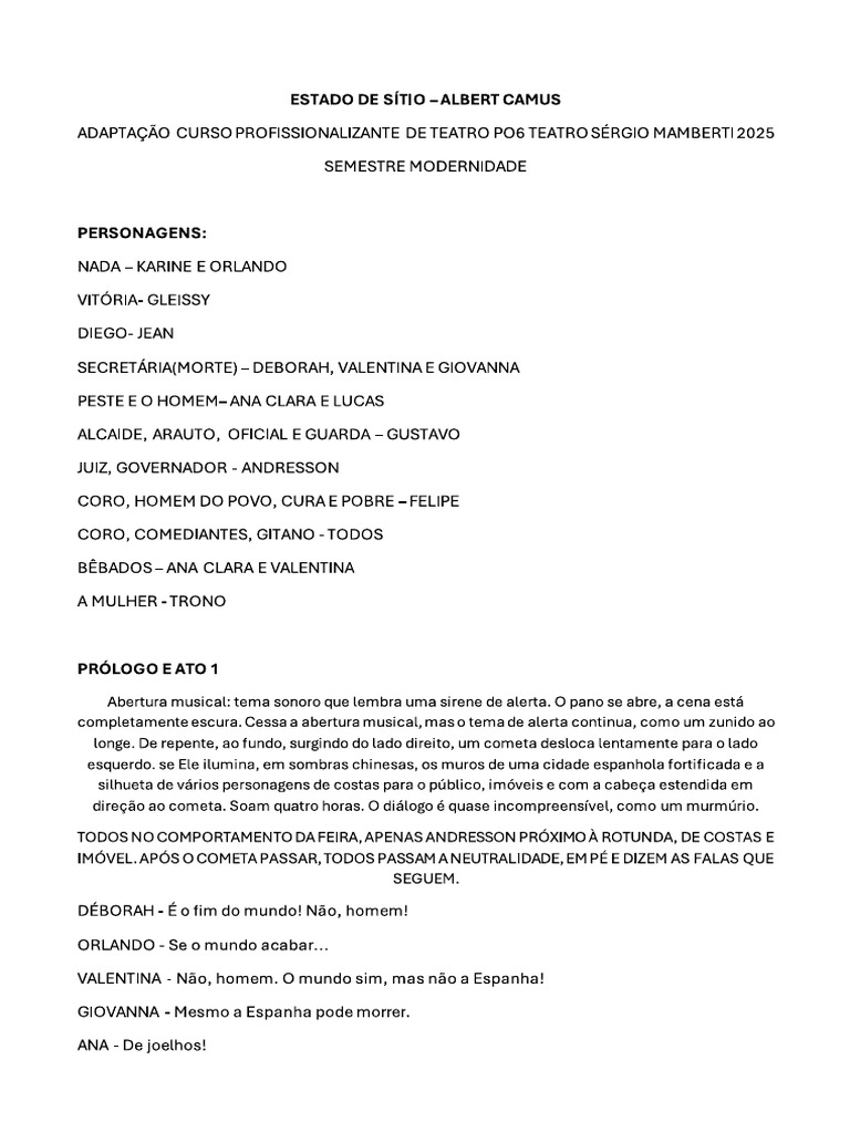 Estado de Sitio Atualizado para Próxima Aula | PDF