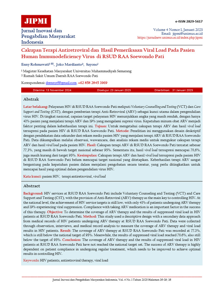 Cakupan Terapi ARV dan Viral Load HIV | PDF