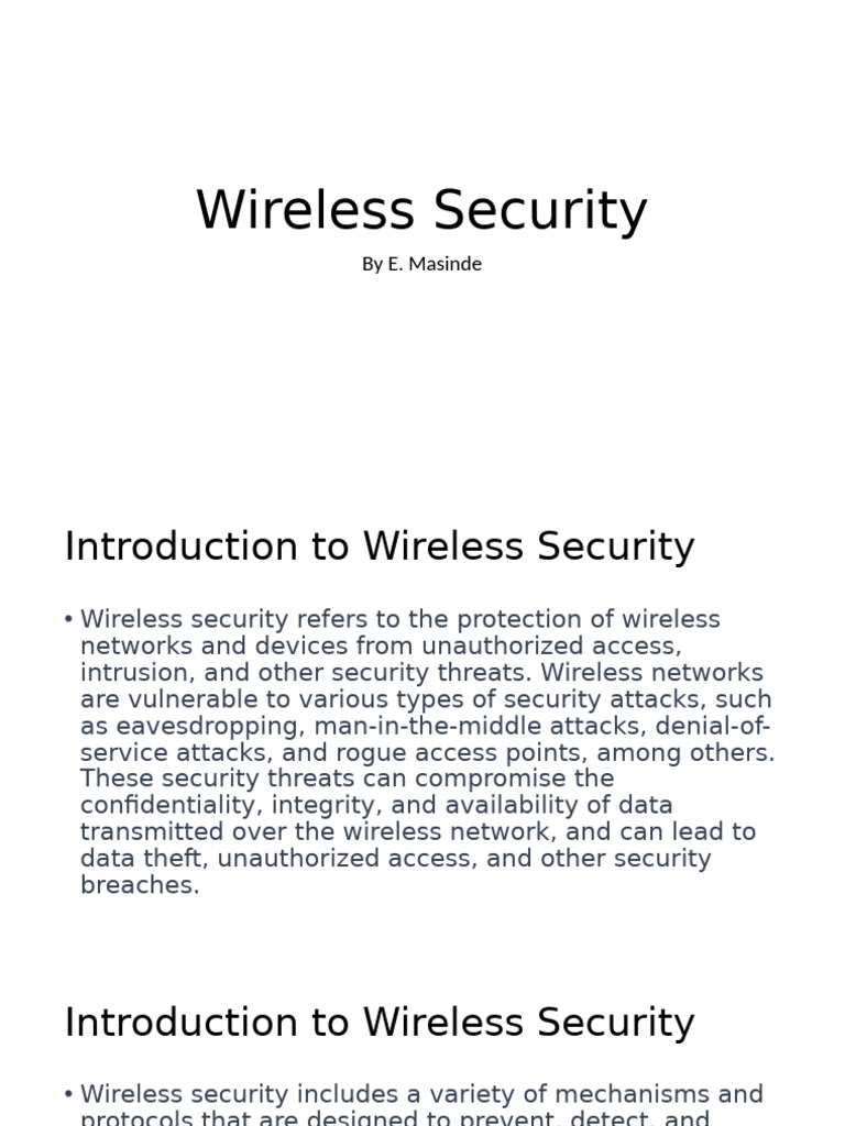 04 - Wireless Security | PDF | Security | Computer Security