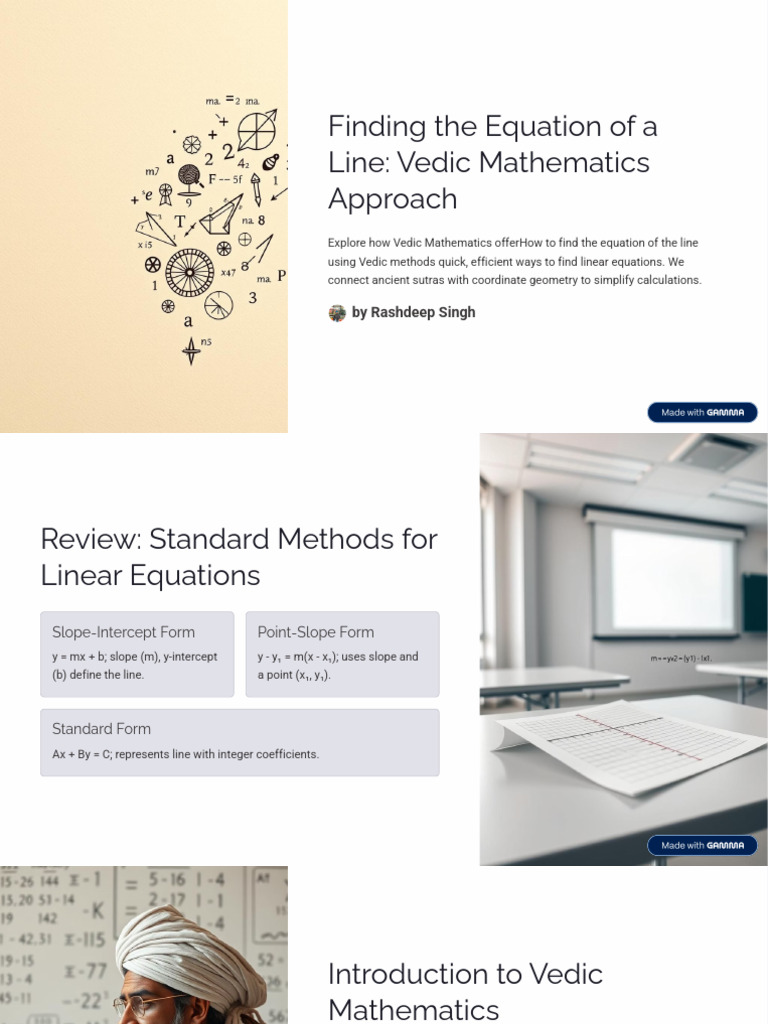 Vedic Methods for Linear Equations | PDF | Equations | Line (Geometry)