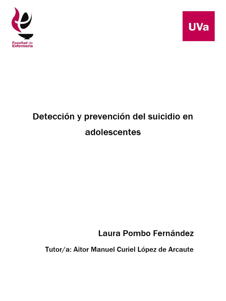 Prevención del Suicidio en Adolescentes | PDF | Suicidio | Salud mental