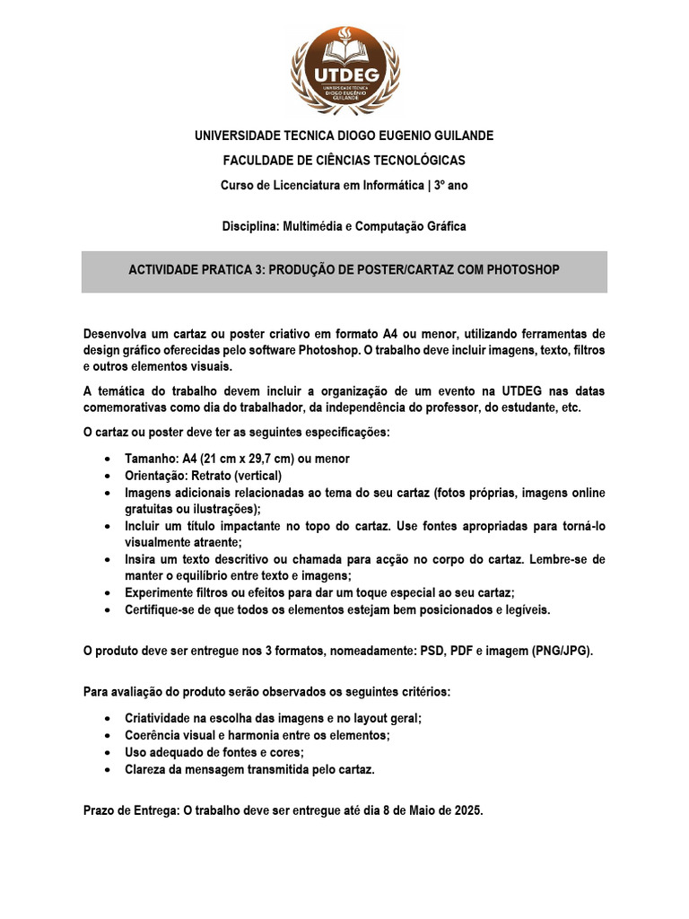 Actividade Pratica.3 Producao Poster Photoshop.25 | PDF
