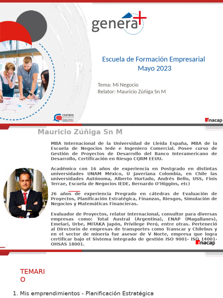Genera+2023 Plan Negocios Mauricio Zuñiga 16 05 2023 | PDF ...