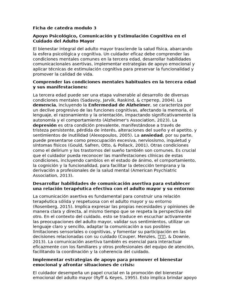 Cuidado Integral del Adulto Mayor | PDF | Adultos | Vejez
