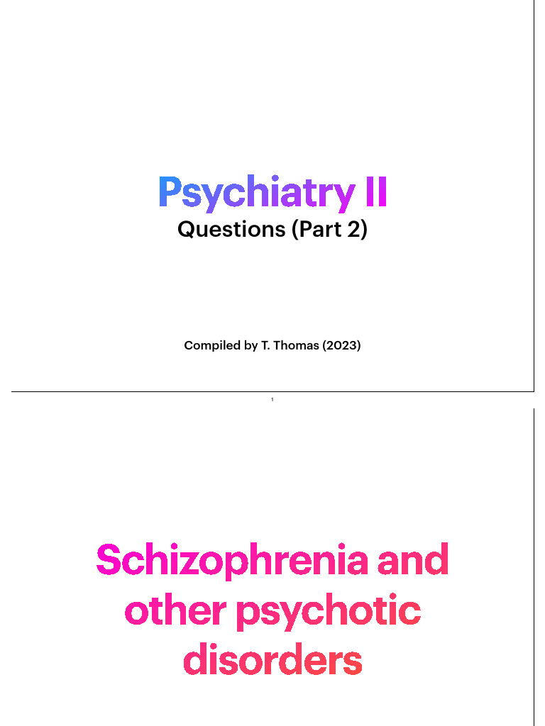 Understanding Schizophrenia and Psychotic Disorders | PDF | Mania ...