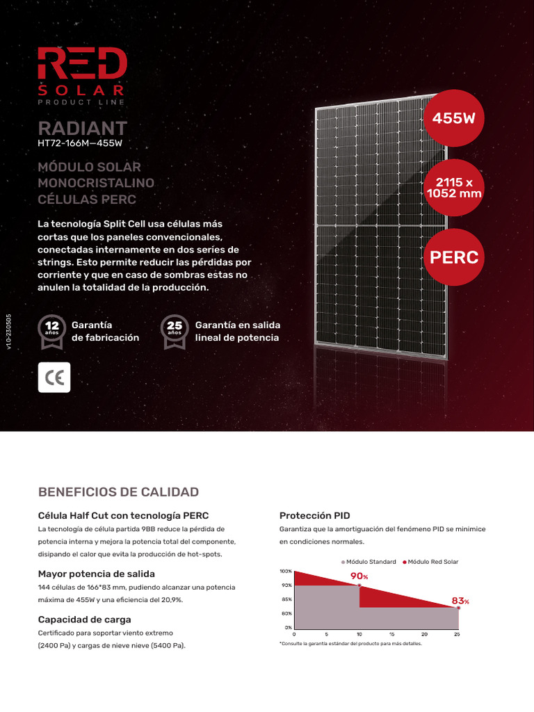 TS-RED-SOLAR-RADIANT-455W-HT72-166M-Ficha-ES 455W - (SOL0347) | PDF ...