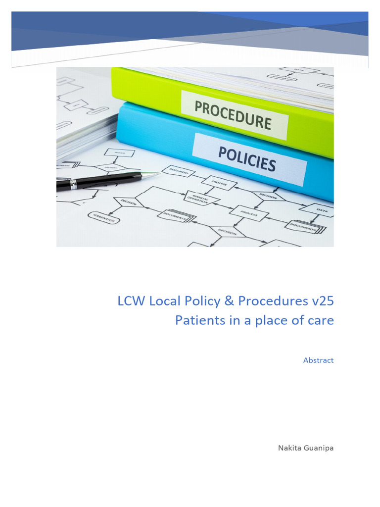 LCW Local Policy & Procedures Guide | PDF | Emergency Department | Hospital
