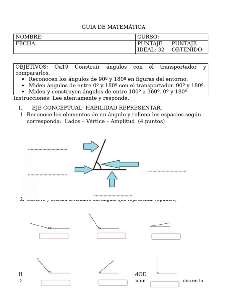 Guía Ángulos | PDF