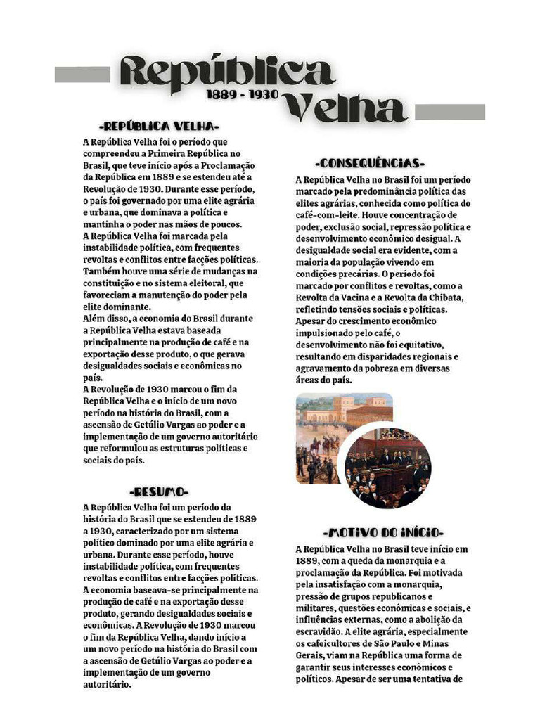 Resumo República Velha | PDF