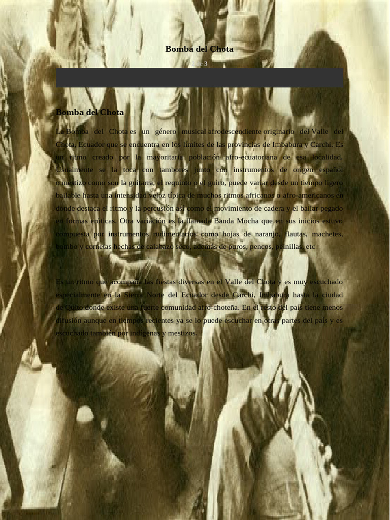 Bomba del Chota | PDF