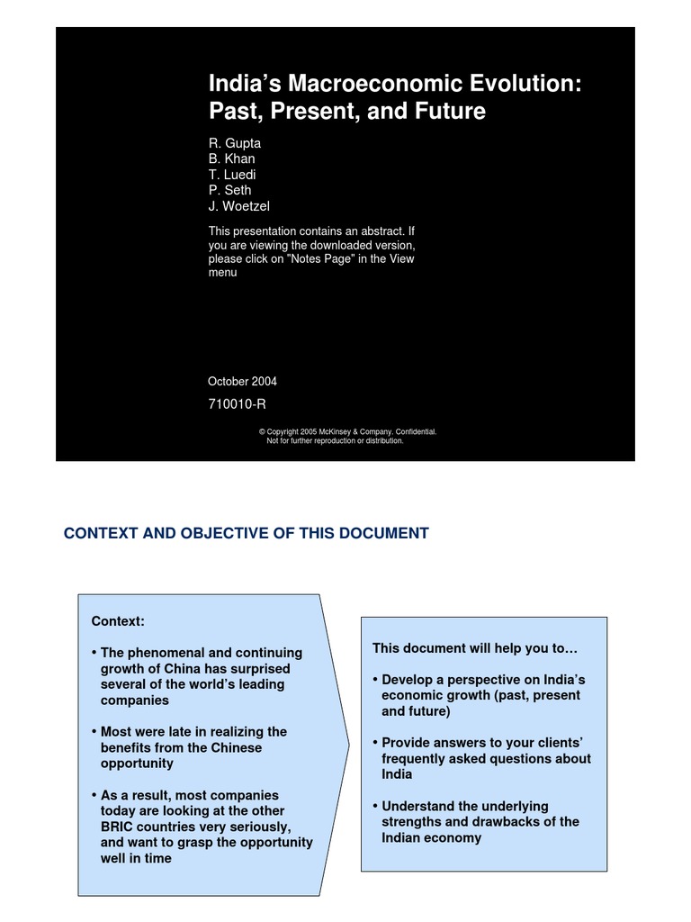Indias Macro Economic Evolution Past Present and Future | PDF | Economy ...