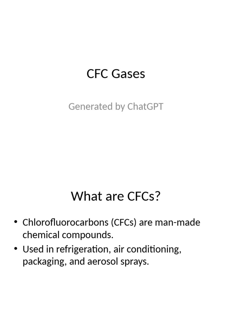 Cfc Gases Presentation Pdf