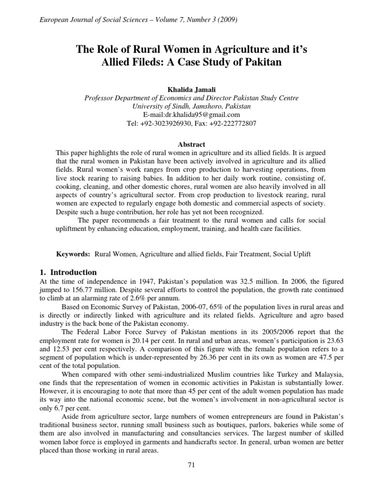 The Role of Rural Women in Agriculture and It's | PDF | Livestock ...