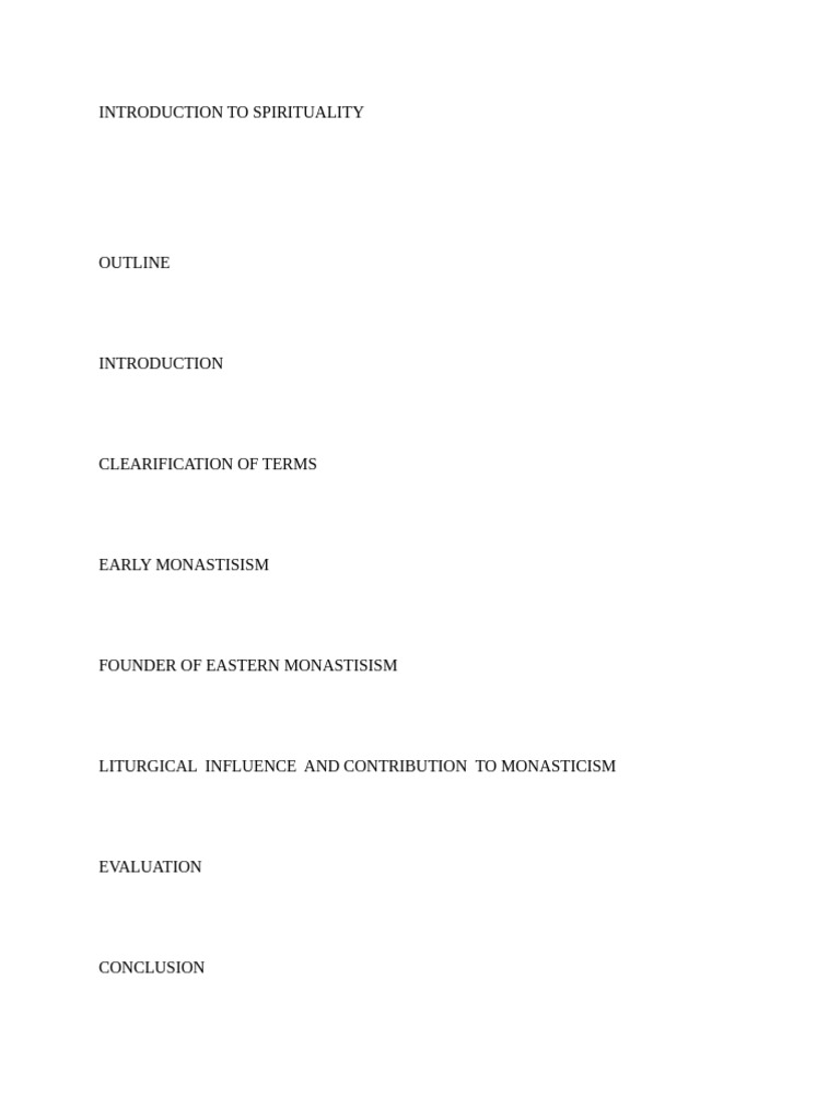 Introduction To Spirituality | PDF | Christian Monasticism | Monasticism