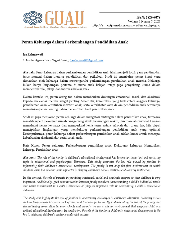 Peran Keluarga dalam Pendidikan Anak | PDF