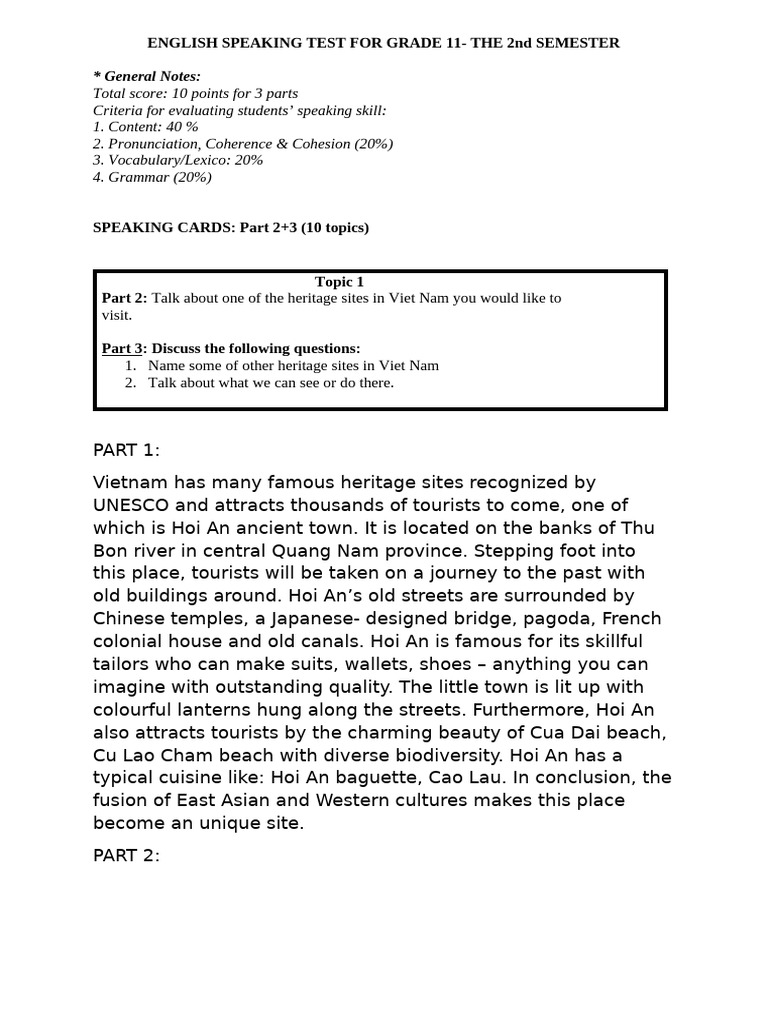 Grade 11 English Speaking Test Guide | PDF | Climate Change | Ecosystem